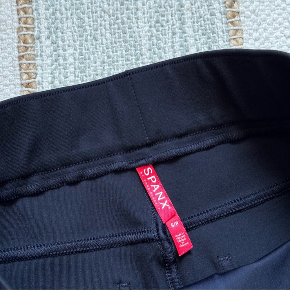 Spanx The Perfect Ankle Navy Blue High Rise Skinny Pull-On Pants Small Petite - Picture 9 of 10
